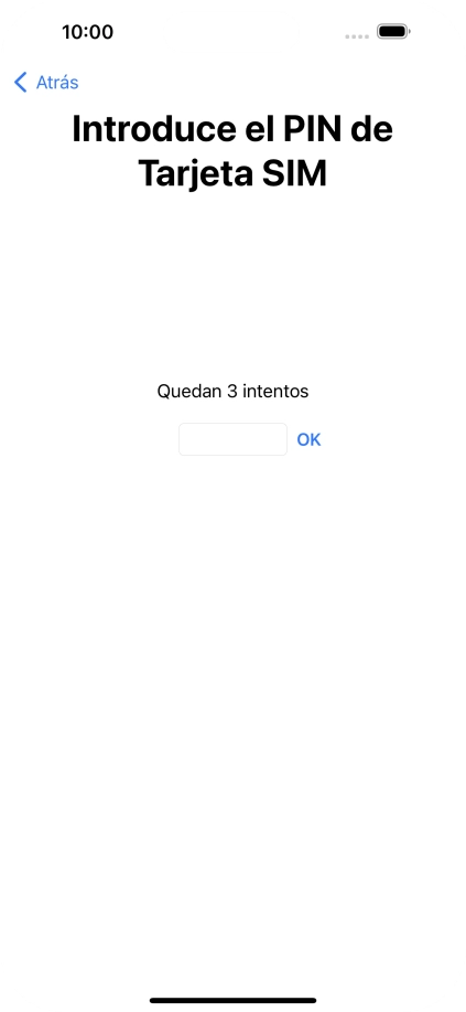 Si es necesario desbloquear la tarjeta SIM, introduce el código PIN y pulsa OK.