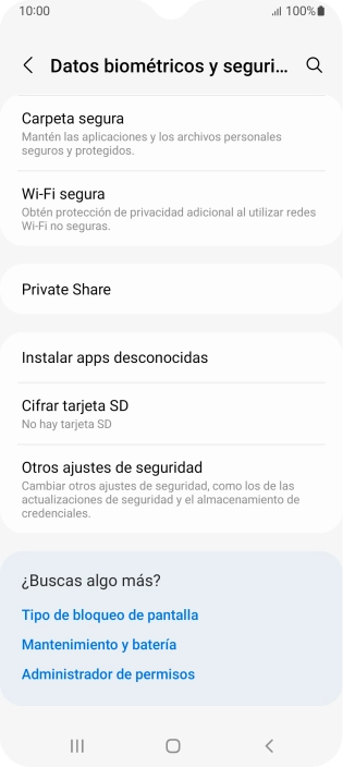 Pulsa Otros ajustes de seguridad.