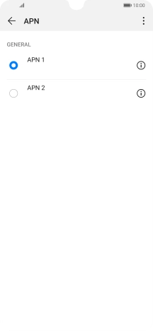 Pulsa en el campo junto a la conexión de datos deseada para activarla.