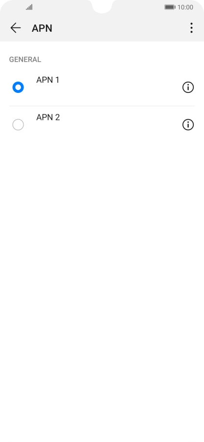 Pulsa en el campo junto a la conexión de datos deseada para activarla.