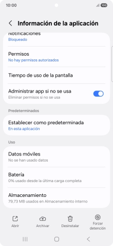 Pulsa Almacenamiento.