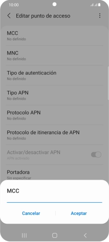 Introduce 214 y pulsa Aceptar.