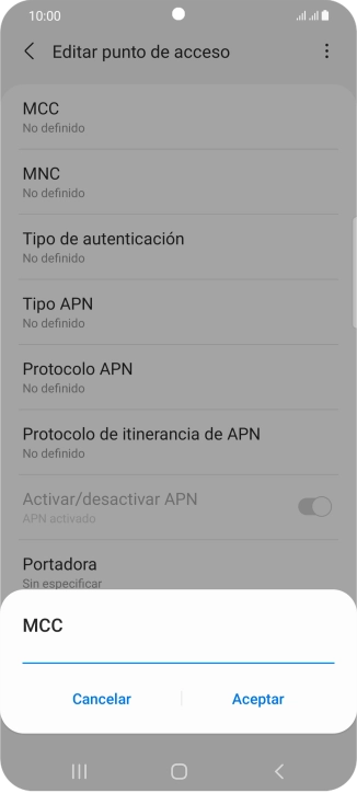 Introduce 214 y pulsa Aceptar.