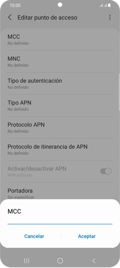 Introduce 214 y pulsa Aceptar.
