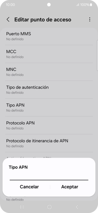Introduce default y pulsa Aceptar.