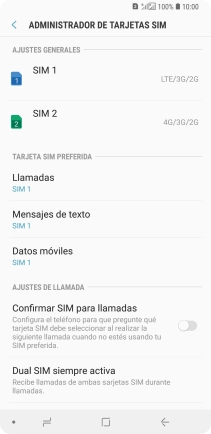 Pulsa la tarjeta SIM deseada.