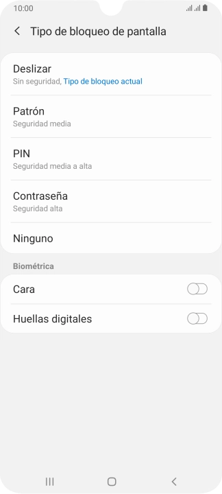Pulsa Huellas digitales.