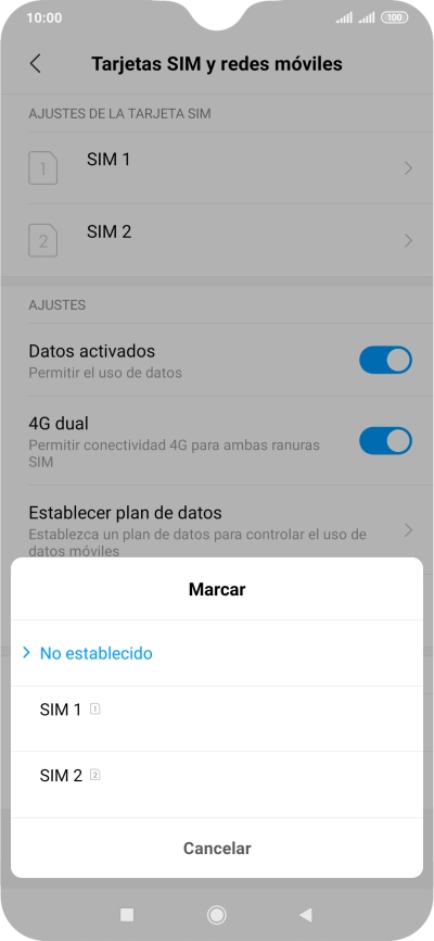 Pulsa el ajuste deseado.