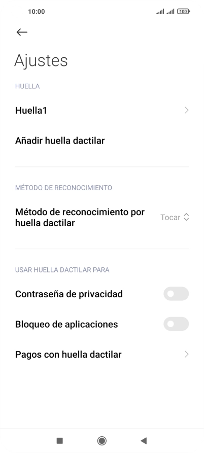 Pulsa  el indicador junto a los ajustes deseados para activarlos o desactivarlos.