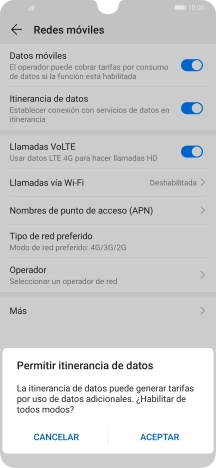 Si activas la función, pulsa ACEPTAR.
