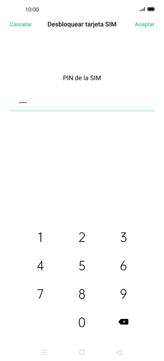 Introduce tu código PIN y pulsa Aceptar.