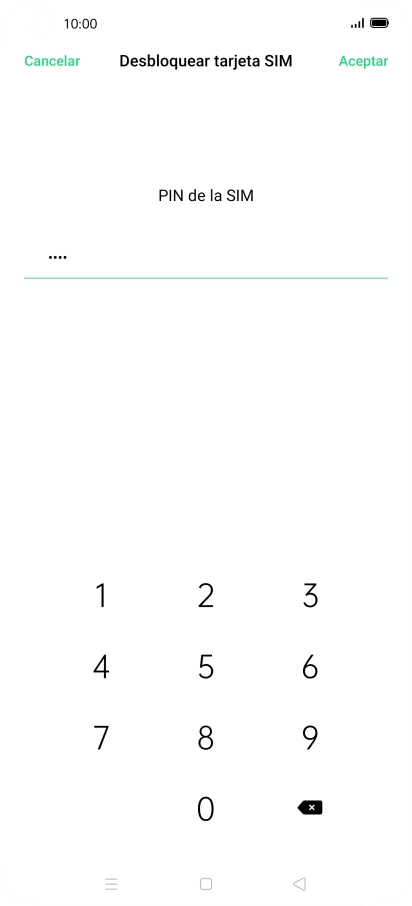Introduce tu código PIN y pulsa Aceptar.