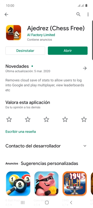 Pulsa Desinstalar.