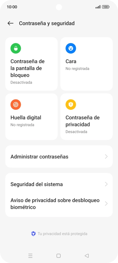 Pulsa Seguridad del sistema.
