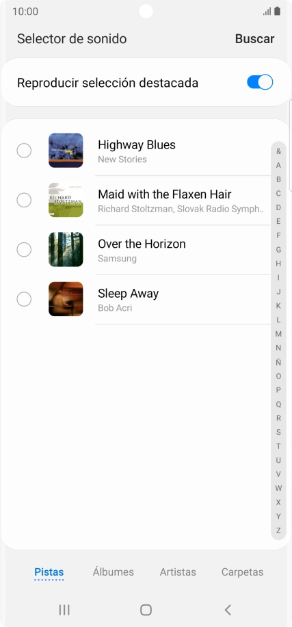 Pulsa los timbres de llamada deseados para escucharlos.