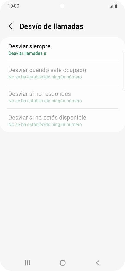 Pulsa el tipo de desvío deseado.