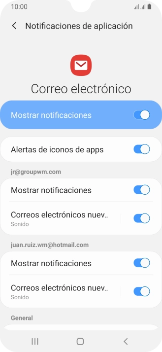 Pulsa el indicador junto a 