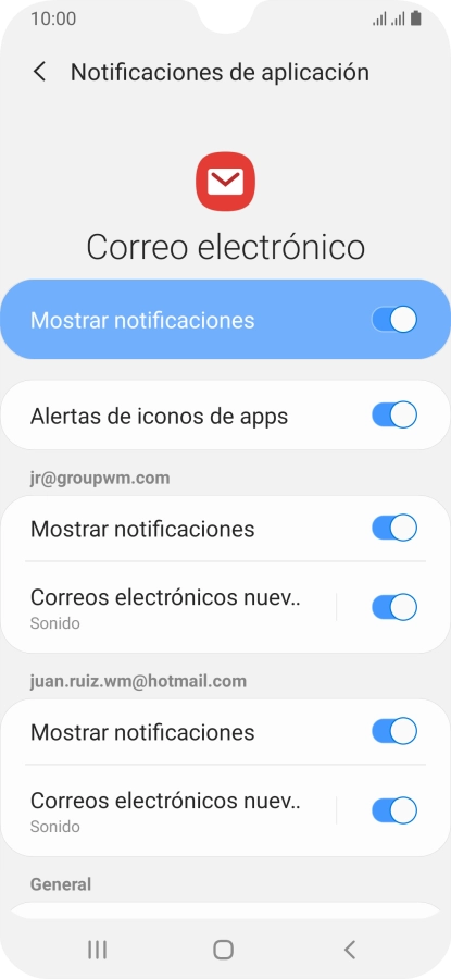 Pulsa el indicador junto a 