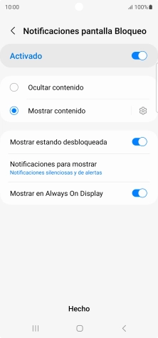 Pulsa los ajustes deseados para activarlos o desactivarlos.