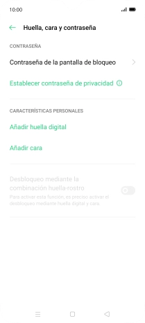 Pulsa Contraseña de la pantalla de bloqueo e introduce el código de seguridad extra que has creado anteriormente.
