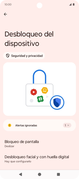 Pulsa Desbloqueo facial y con huella digital.