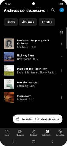 Pulsa el archivo de música deseado.