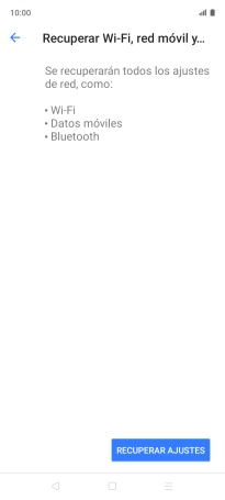 Pulsa RECUPERAR AJUSTES.