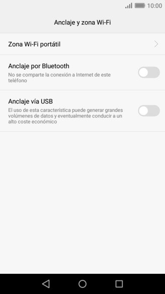 Pulsa Zona Wi-Fi portátil.