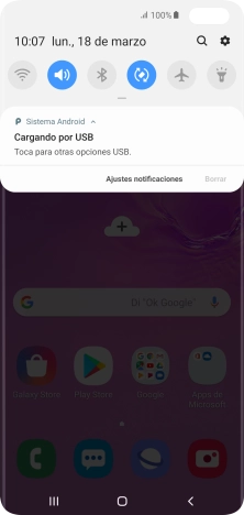 Pulsa Toca para otras opciones USB..