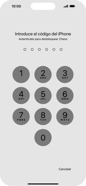 Utiliza el código de seguridad que has creado. La app ya no está bloqueada.