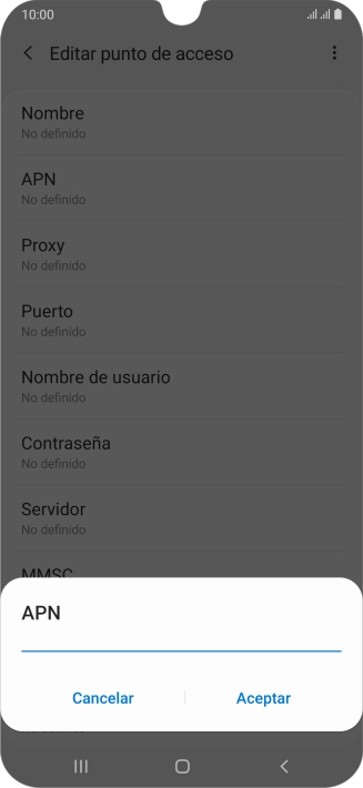 Introduce airtelwap.es y pulsa Aceptar.