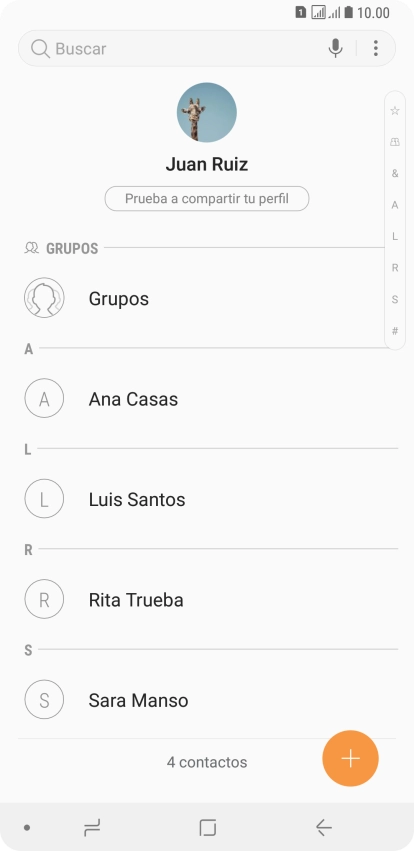 Pulsa el icono de nuevo contacto.