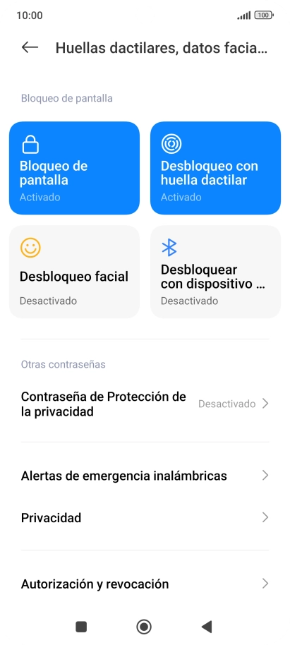 Pulsa Bloqueo de pantalla.