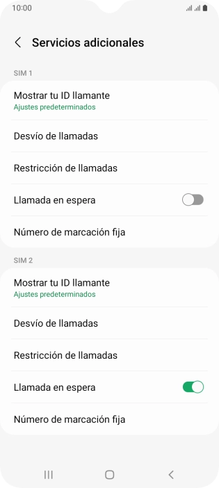 Pulsa Desvío de llamadas bajo la tarjeta SIM deseada.