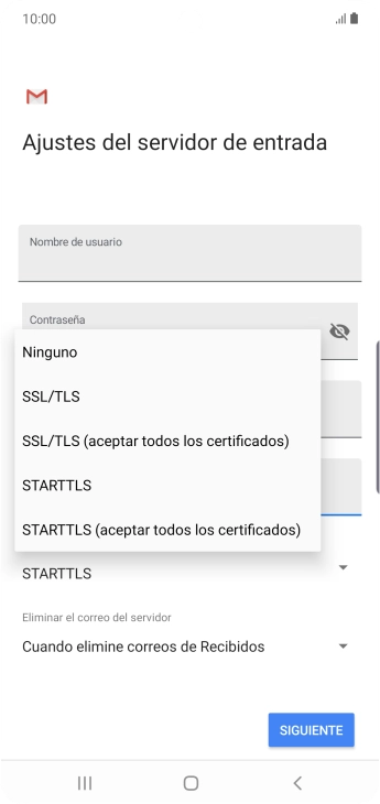 Pulsa Ninguno para desactivar la función.