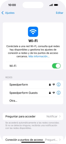 Pulsa la red wifi deseada e introduce la contraseña de esta red.