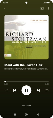 Pulsa la flecha hacia la derecha para ir al archivo de música siguiente.