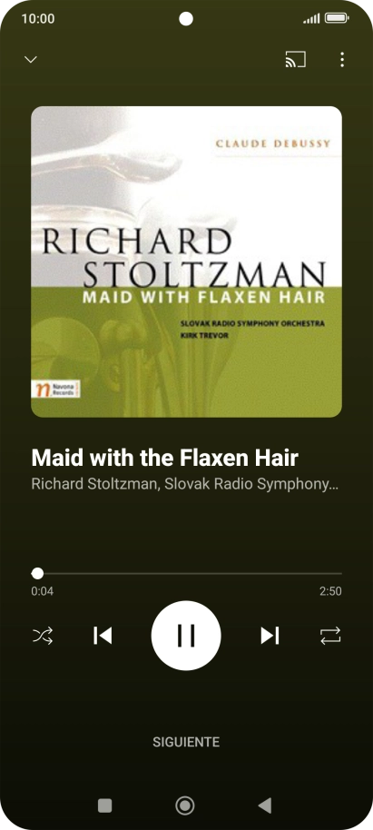 Pulsa la flecha hacia la derecha para ir al archivo de música siguiente.