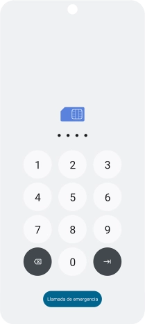 Si lo solicita el teléfono, introduce el código PIN y pulsa la flecha hacia la derecha.