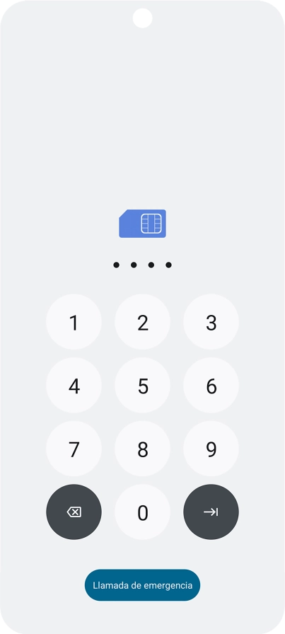 Si lo solicita el teléfono, introduce el código PIN y pulsa la flecha hacia la derecha.