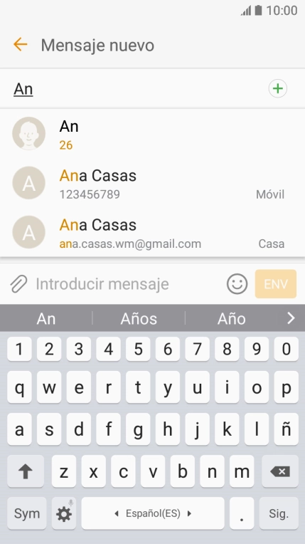 Pulsa el contacto deseado.
