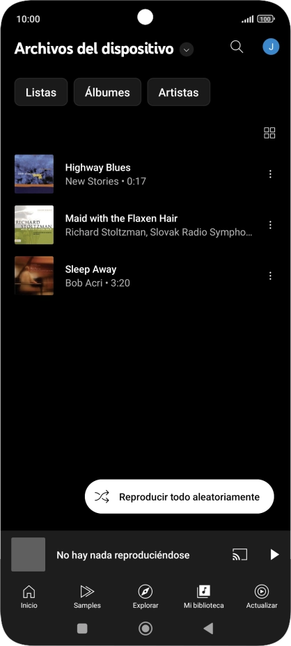 Pulsa el archivo de música deseado.