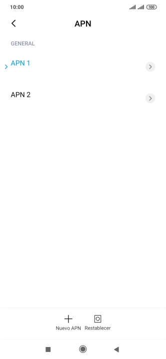 Pulsa la conexión de datos deseada para activarla.