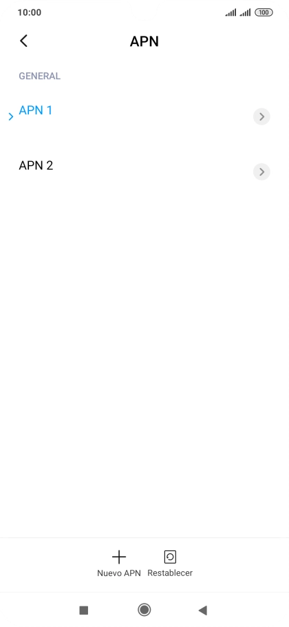 Pulsa la conexión de datos deseada para activarla.