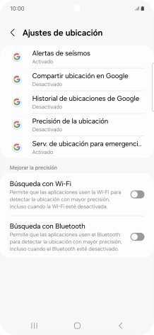 Pulsa Precisión de la ubicación.