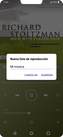 Introduce el nombre deseado de la lista de reproducción y pulsa GUARDAR.