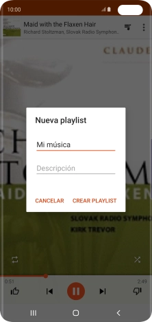 Introduce el nombre deseado de la lista de reproducción y pulsa CREAR PLAYLIST.