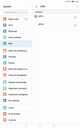 Pulsa en el campo junto a la conexión de datos para activarla.