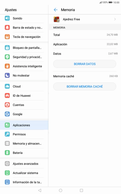 Pulsa BORRAR MEMORIA CACHÉ.