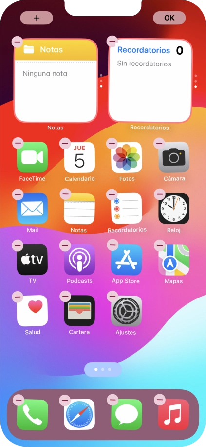 Pulsa el icono de página de pantalla de inicio.